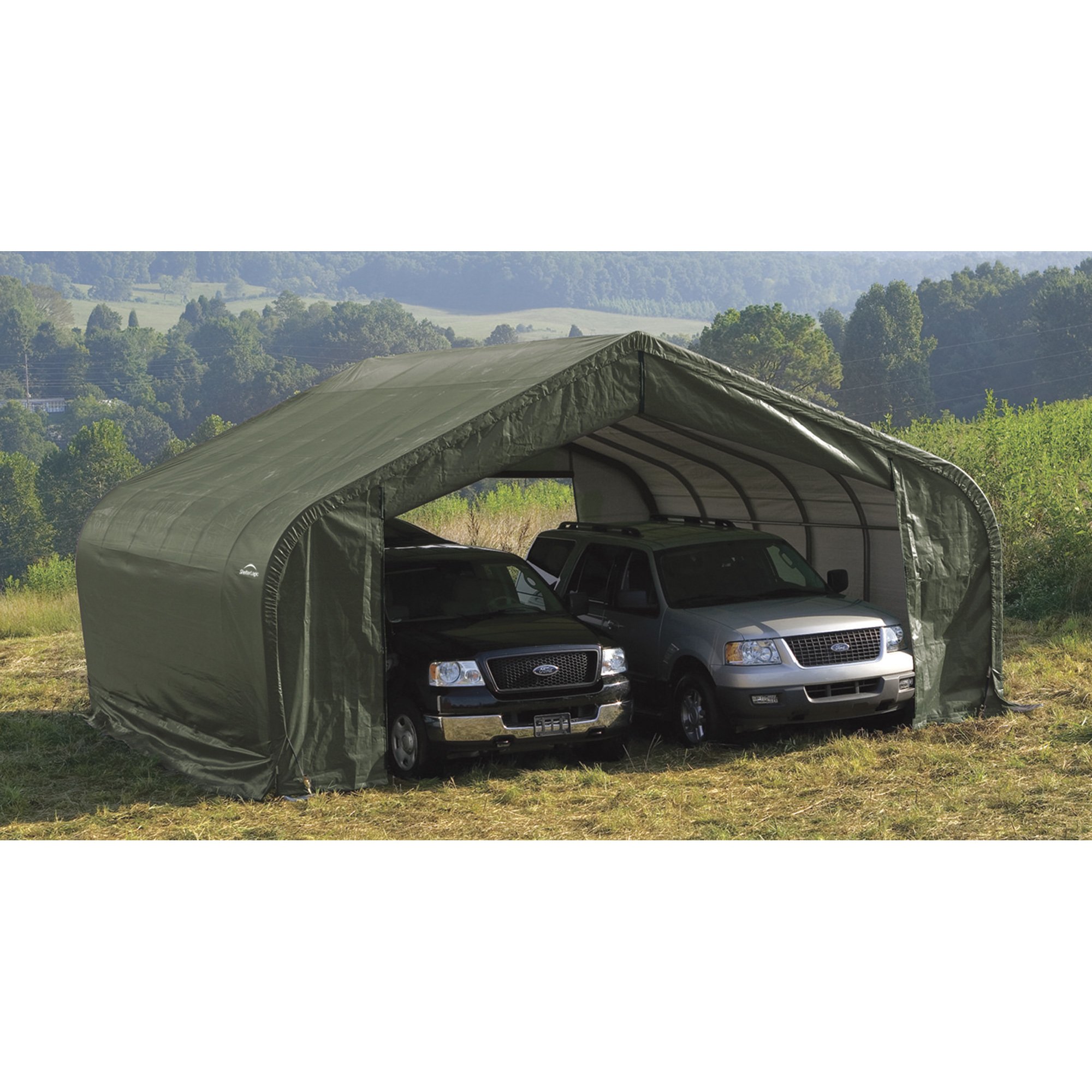 ShelterLogic Peak Style Double Wide Garage/Storage Shelter — 24ft.L x 22ft.W x 11ft.H